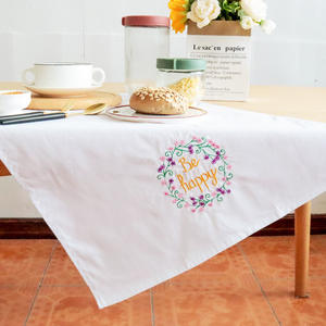 Set <span class=keywords><strong>de</strong></span> <span class=keywords><strong>table</strong></span> en tissu doux, lavable et réutilisable, style campagnard, <span class=keywords><strong>blanc</strong></span>, brodé, 100 % coton, pour la salle à manger et la cuisine - Product Image 3