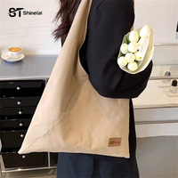 Petit sac fourre-tout en toile de coton avec logo personnalisé imprimé, sac de shopping de luxe à bandoulière, réutilisable, couleur noire naturelle