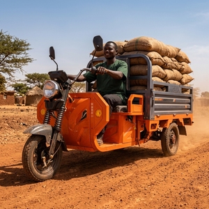 Tricycle électrique à caisse ouverte, vente en gros, 1200 W, 72 V, robuste, pour le transport de marchandises, avec une charge - Product Image 1