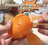 Jouet orange pelable en TPR souple, balle à presser pour bureau, école, salle de classe, cadeau de fête, enfants, adultes, anti-stress