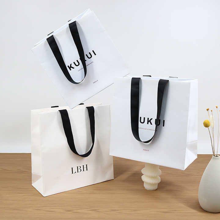 Custom Luxury Gold Foil Matte Embossed Laminated Paper Bag Logo Large ...