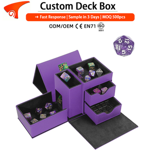 Custom Leather Portable Foldable Dice Tower with Tray <b>Magnetic</b> Box Storage for DND RPG - Product Image 1
