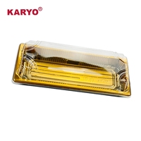 KARYO KY-1102 Boîte à sushi rectangulaire Emballage alimentaire Boîte à sushi noire avec couvercle Emballage