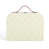 Boîte à jouets pour enfants personnalisée réutilisable, boîte en carton, valise cadeau, boîte de valise faite à la main, emballage avec poignée en cuir PU