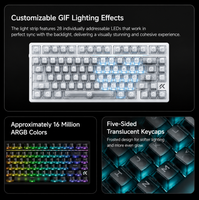 Clavier magnétique à effet Hall MCHOSE ACE 75 75% avec taux de balayage 8K 256K, RT 0,001 mm (Rapid Trigger), bouton rotatif RGB, clavier Esports