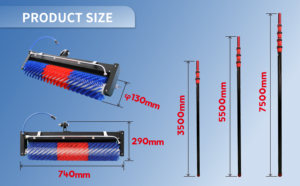 Многофункциональная электрическая вращающаяся щетка для очистки солнечных панелей, полуавтоматическая система для чистки солнечных панелей - Product Image 4