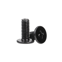 Vis à tête plate à empreinte cruciforme métriques GR5 en acier inoxydable, finition oxyde noir, M4/M5/M8, pour rivetage à pression d'équipements