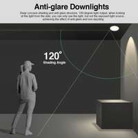 Vente en gros de plafonnier LED commercial anti-éblouissement encastré en aluminium pour projet d'éclairage de bureau de centre commercial d'hôtel