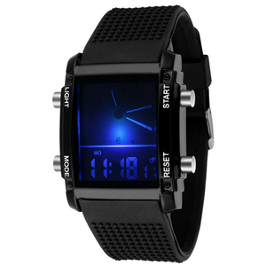 <span class=keywords><strong>Montre</strong></span> numérique multifonction pour hommes, nombres de 5, accessoire de Sport, à LED, alarme Chrono, rétro, éclairage carré - Product Image 3