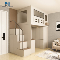 Lit mezzanine moderne sur mesure avec escalier, rangement, armoire, bureau et meuble de rangement – Meuble d'appartement gain de place