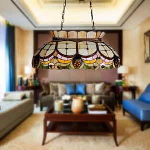 Lámpara Colgante LED de Estilo Barroco Tiffany de 28'' Hecha a Mano con 6 Luces de 3500K Blanco Cálido para Sala de Estar - Product Image 2