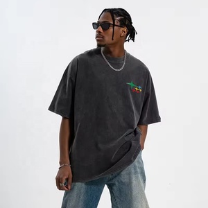 Logo personnalisé de haute qualité en coton Street Wear t Shirt Style rétro poids élevé surdimensionné t Shirt pour hommes - Product Image 4