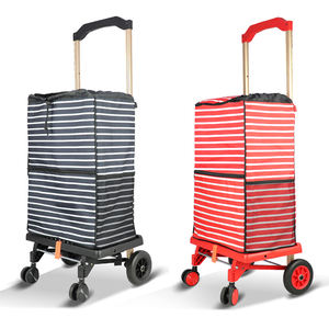 Carrito <span class=keywords><strong>de</strong></span> Compras Plegable <span class=keywords><strong>de</strong></span> Plástico BAOYU, Carrito <span class=keywords><strong>de</strong></span> Supermercado con Rayas, Carrito Plegable - Product Image 2