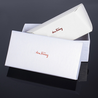 Étui à lunettes de soleil haut de gamme mignon boîte en papier blanc avec étui à lunettes avec logo personnalisé en tissu