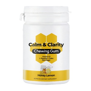 OEM/ODM Marque Privée – <span class=keywords><strong>Chewing</strong></span>-<span class=keywords><strong>gum</strong></span> Calm & Clarity pour la Gestion du Stress – Formule L-Théanine, GABA et Vitamine D3 – Miel Citron – <span class=keywords><strong>60</strong></span> pièces - Product Image 2