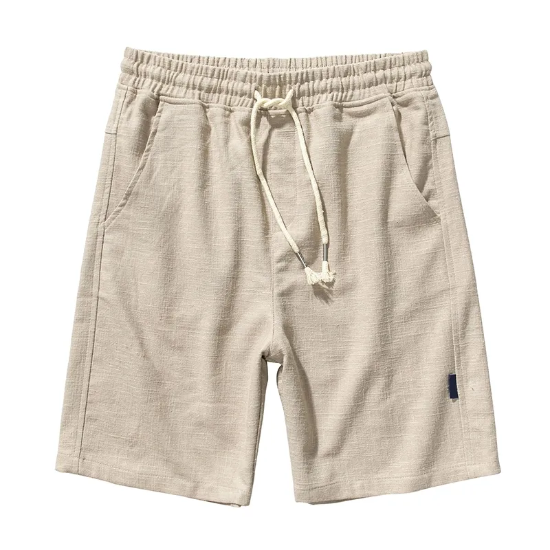 wholesale custom logo 100% linen hemp cotton fabric Custom hemp Clothing breathable Shorts for Mens