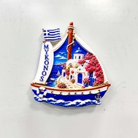 Aimants de réfrigérateur 3D en résine de Grèce, représentant des scènes des îles Santorin, Mykonos, Nafplio, des chats, souvenirs de voyage, boutique de cadeaux, vente en gros et au détail