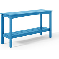 Table de jardin pliable moderne pour plantes, 55 pouces, en HDPE, 2 niveaux, imperméable, résistante aux UV, durable, empilable, légère, pour banquet