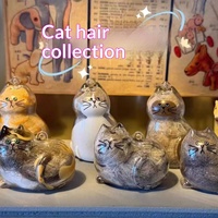 Boîte de rangement pour poils de chat, breloque Gashapon, petite collection orange, capsule transparente, pendentif porte-clés en métal moderne