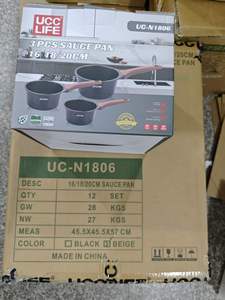 3Pcs Set Panci Susu Anti Lengket Marmer 16/18/20cm Peralatan Masak Induksi Lapisan Anti Lengket Panci Saus Susu - Product Image 2