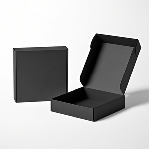 Caja de Regalo Magnética Plegable Negra Mate Biodegradable de Lujo con Logotipo Personalizado, Impresión Flexográfica, Embalaje Grande para Ropa en Cartón - Product Image 4
