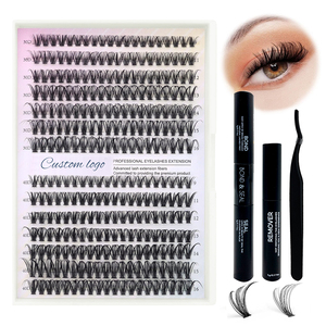 हाथ से बने पंखे की आंखों की धुलाई हुई लैश फ्लूफी क्लस्टर निजी लेबल वॉल्यूम 3 डी फॉक्स मिंक क्लस्टर - Product Image 2