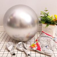 Combo de ballons en latex blanc métallisé argenté, ballons ronds brillants pour la décoration de mariage, anniversaire, fête
