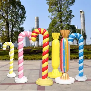 Stand Resin Icecream Cupcake Sculptures Custom Large Lollipop Candy Donuts For Candyland Decoration