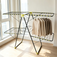 Séchoir à linge métallique autoportant pliable et extensible, réglable, moderne, pour balcon