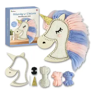 Kids DIY Art Craft Hoạt Động Giáo Dục DIY Sáng Tạo Unicorn Dệt Loom Tường Tấm Thảm Cho Cô Gái