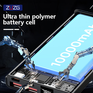ZUZG Precio al por Mayor OEM 10000mAh PD20W+QC22.5 Banco de Energía de Carga Rápida Bidireccional con Pantalla Digital Inteligente - Product Image 5