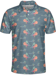 ขายส่งเสื้อโปโลกอล์ฟผู้ชายโพลีเอสเตอร์คุณภาพสูง 100% โลโก้ที่กําหนดเองสไตล์แฟชั่นนุ่ม Sublimated พร้อมคุณสมบัติขนาดบวก - Product Image 2