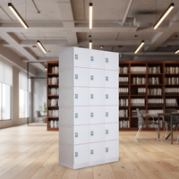 Casier de classe moderne pour école et bureau, 1/2/4 portes, avec portes grillagées, en plastique ABS, pour élèves du primaire, bureau à domicile, structure KD