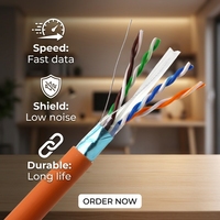 Câble Ethernet FTP Cat6 intérieur blindé 4 paires 23AWG, câbles de communication réseau LAN pour Internet