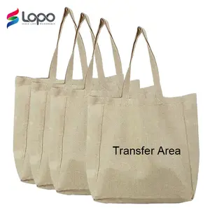 New Arrivals Large Capacity Custom Sublimation Textile Blanks Burlap Shopping Tote Bag for Heat Transfer