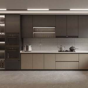 Armoire de cuisine 3d Integrales Gabinetes Designs modernes Armoire de cuisine noire - Product Image 6