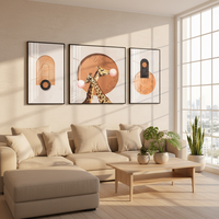 Décoration murale de luxe moderne pour la maison, impressions numériques en 3 parties, toile suspendue, peinture de paysage en verre de porcelaine cristalline