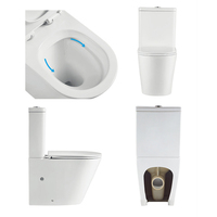 Vaisselle en céramique sans bords, filigrane Ovs australie facile à nettoyer salle de bains deux pièces lavage Wc cuvette de toilette colorée