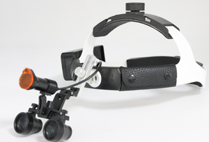 Loupes chirurgicales dentaires 3,5X, loupe binoculaire avec lampe frontale LED 5W, source d'alimentation électrique noire, certifiées CE - Product Image 2