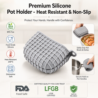 Vente en gros de protège-plat en silicone de qualité alimentaire sans BPA, imprimé, résistant à la chaleur, antidérapant, mini-gants de four pour la cuisson et la pâtisserie