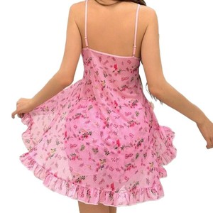 Nueva Lencería Sexy Transparente con Flores, Conjunto de Pijama con Falda Plisada y Estampado de Malla, para Seducción Nocturna - Product Image 5