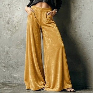 <span class=keywords><strong>Pantaloni</strong></span> Larghi <span class=keywords><strong>in</strong></span> <span class=keywords><strong>Velluto</strong></span> da Donna a <span class=keywords><strong>Vita</strong></span> Alta, Casual <span class=keywords><strong>con</strong></span> Tasche per Autunno, Ufficio e Streetwear 6689 - Product Image 3