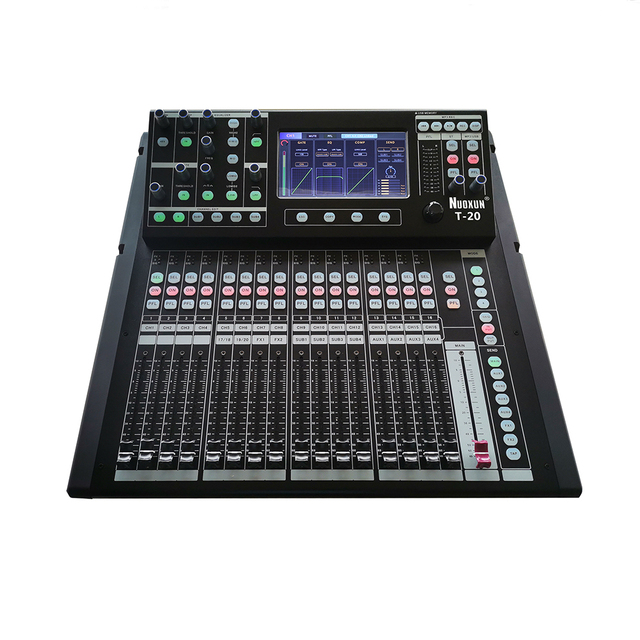 Professional 20-Channel DJ Digital Audio Mixer Touch Screen Console with Built-In Sound Card