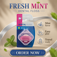 Bolsas de plástico personalizadas para hilo dental, 50m, hilo dental vegano encerado expandible