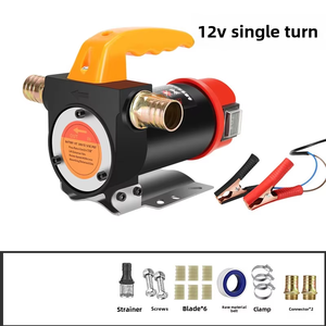 Pompe de transfert diesel haute efficacité HY 12V/24V/220V, pompe à huile électrique portable auto-amorçante pour <span class=keywords><strong>carburant</strong></span>/<span class=keywords><strong>eau</strong></span> - Product Image 4