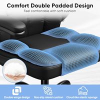 Chaise de bureau ergonomique noire avec appui-tête et accoudoirs réglables Chaise de bureau en cuir avec coussin épais Support lombaire