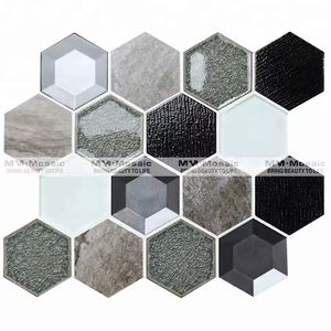 Hiện đại hình lục giác gốm tráng men tường gạch đơn giản Thiết kế nhà 3D thủy tinh khảm cho nhà bếp Nội Thất Tường biệt thự - Product Image 6