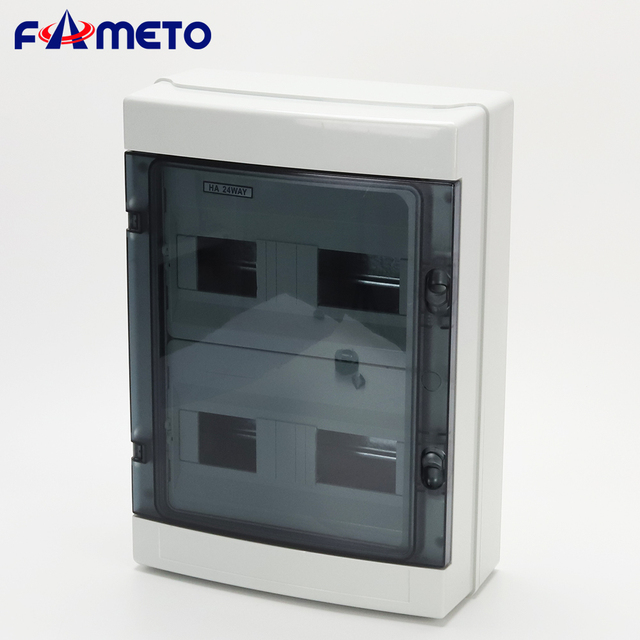 380V Intelligent HA-24 Plastic PC Photovoltaic Distribution Box with IP67 Rating 250A Grey+Transparent for Indoor/Outdoor Use