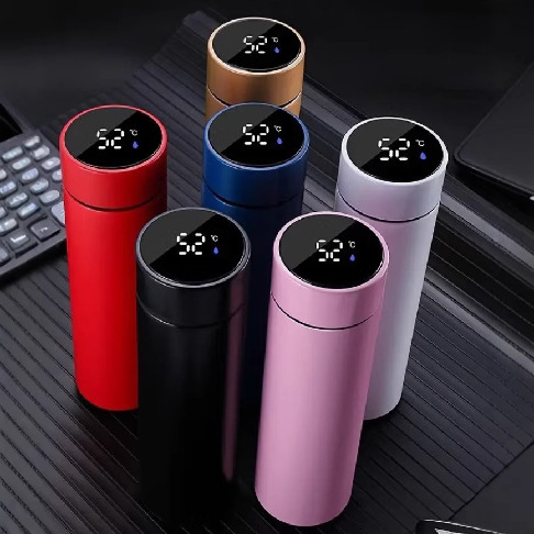 High Quality Custom Logo 500ml Electronic Stainless Steel Modern Portable Temperature Smart Bottle LED Display 12-24 Applicable