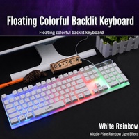 LDKai 832 Mini LED Backlit Membrane Keyboard Mouse Combos 104 Tombol untuk iPad Android Tablet Notebook Desktop PC Gaming